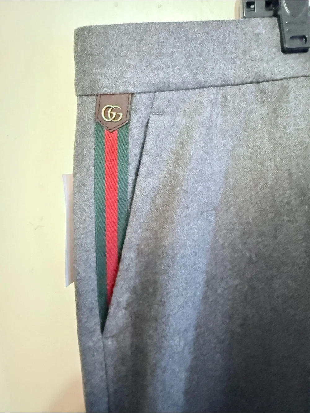 Gucci Classic Men's Gray Dress Pants with Subtle Side Stripe